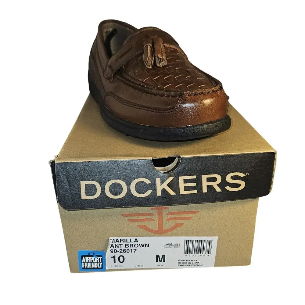 Dockers MARILLA Men’s Kiltie Loafers Size 10 M – Brown Leather, NWB #90-26017